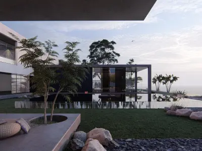  Modern beach villa Lumion n Revit free basic furniture 