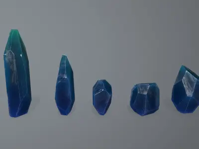 Crystal Set Low-poly 3D model