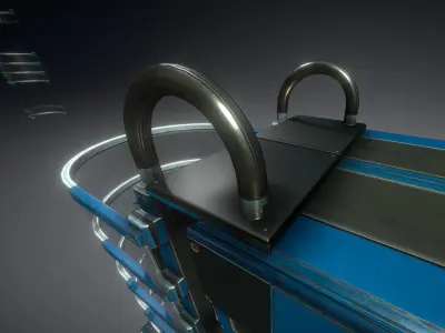 Futuristic Ladder Collection Blue Version Low-poly 3D model