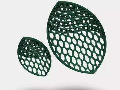 modern diamond setting net style pendant earrings set  3D print model