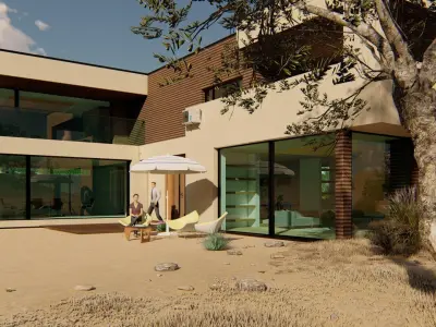 Villa Building 02 Low-poly 3D model