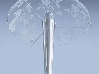 Lamp Set table with umbrella 3D model