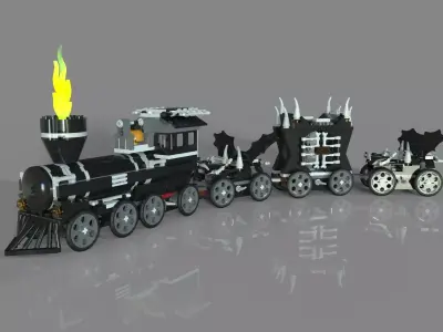 Lego train monster 3D model