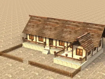 Medieval house sixteen 10 Low-poly 3D model