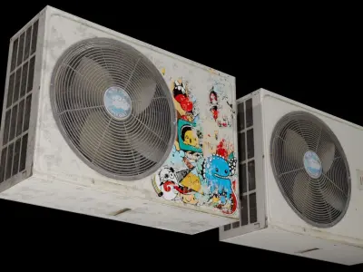 Air Conditioner Dirty And Clean Textures Low-poly 3D model