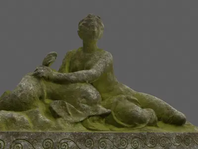 woman statue Low-poly 3D model