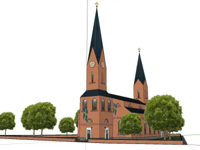 Architecture-Religion-God-Culture-Temple-084 church on hill 3D model