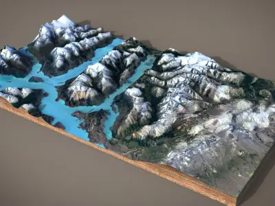Mountain landscape 3D model 10