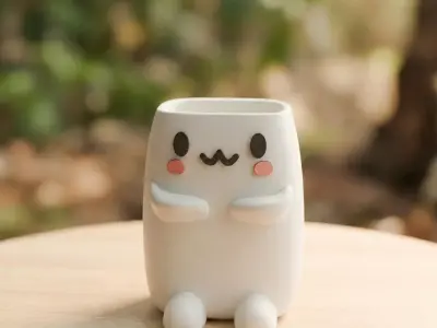 Kawaii Character Pen Holder Desk Organizer 3d printable stl 3D print model