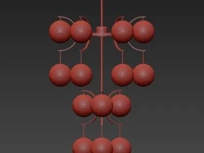 Murano Glass Globe Chandelier 3D model
