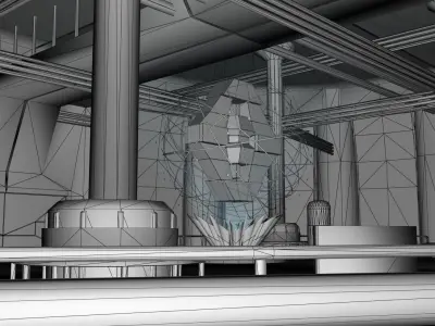 Spacestation 3D Model light projection 3D model