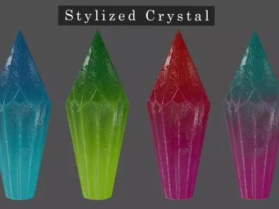 Stylized Crystal Low-poly 3D model