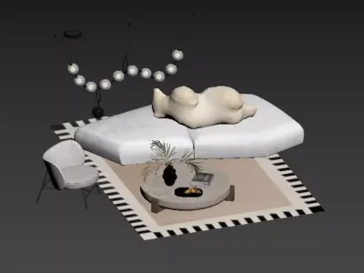 French sofa 3D model
