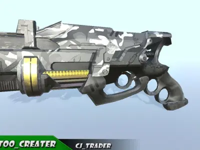 Sci-Fi Weapon Space Gun Low-poly  3D Model Low-poly 3D model