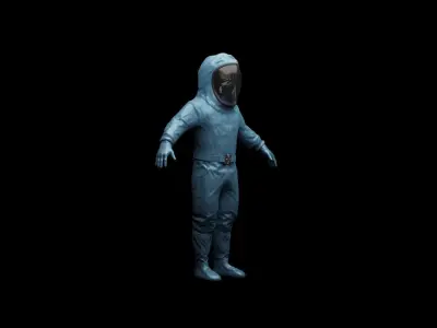 Hazmat Suit Rig Low-poly 3D model