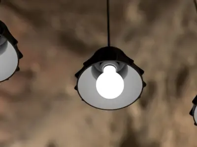 hangar02 hanging lamp 3D print model