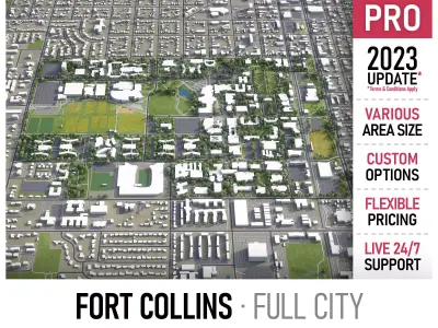 Fort Collins  Low-poly 3D model