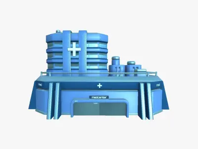SciFi Hospital A03 Blue - Sci Fi Exterior Design Low-poly 3D model