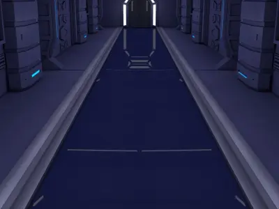Sci Fi Corridor 3D model 56