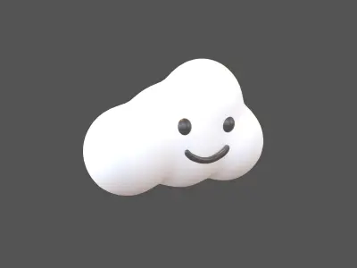 Cloud Character v1 001 Low-poly 3D model