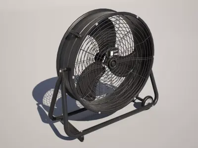  Industrial Fan Low-poly 3D model