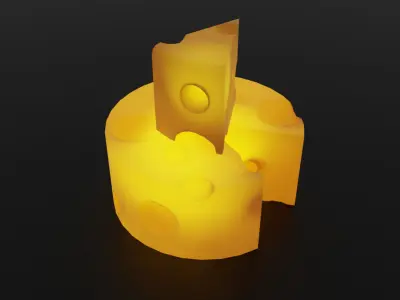 Cheese block indirect lighting 3D model