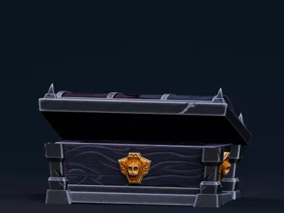 Stylized Halloween Props - Coffin Low-poly 3D model