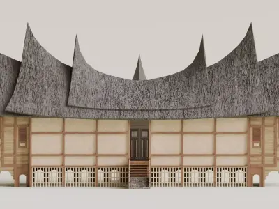 Traditional Houses - Rumah Gadang Low-poly 3D model