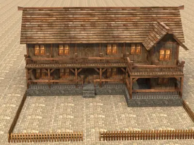 Medieval house fifteen 6 Low-poly 3D model