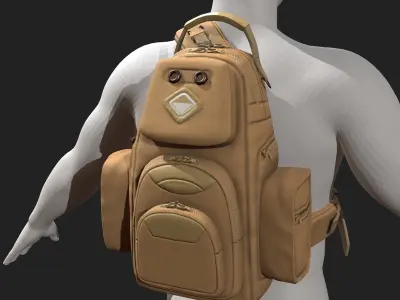 Backpack Camping scifi Generic  Low-poly 3D model