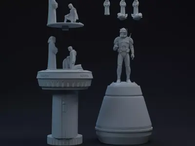 Palpatine Table Holos One-Twelfth Scale Printable Kit 3D print model