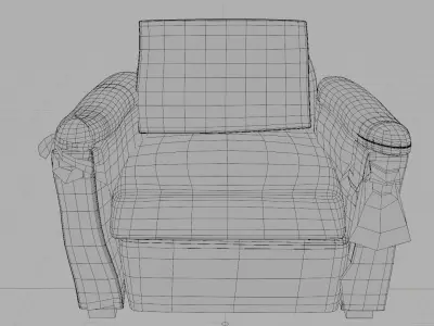  broken chair Low-poly 3D model
