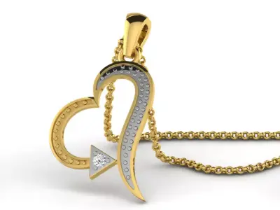 diamonds pendant 3D print model 17