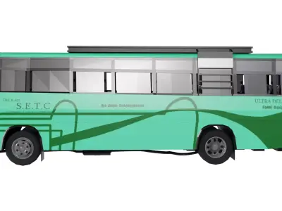 Bus 3d model Low-poly 3D model