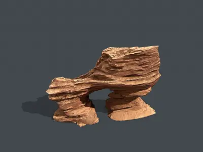 Red Rock Sandstone Pbr 7 Low-poly 3D model