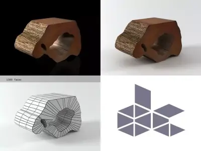 Teak Trunk 2 3D model