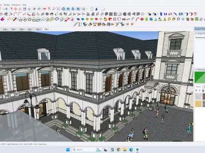 classical building facade exterior design sketchup model  3D model