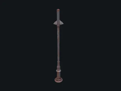 Old Rusty Lamp Post Low-poly PBR Low-poly 3D model