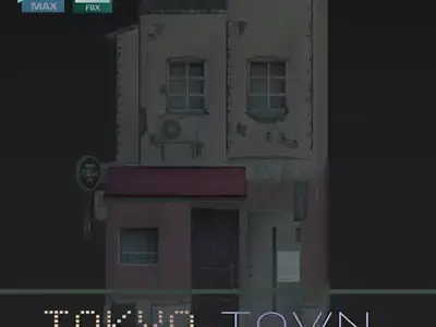 JP-Style urban structure Low-poly 3D model