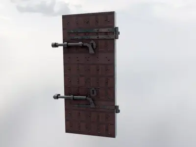 Old Bolted Door Low-poly 3D model