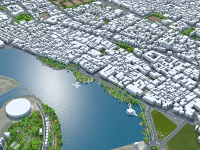 Makassar City South Sulawesi Indonesia 35km Low-poly 3D model