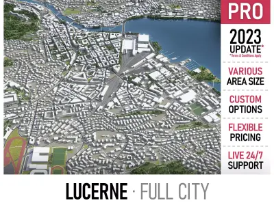 Lucerne - 3D City Model Low-poly 3D model