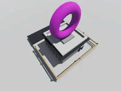 Doughnut place Low-poly 3D model