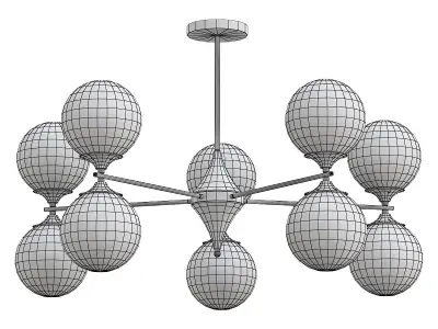 mimosa-a3649pl-10pb light chandelier - spheres 3D model