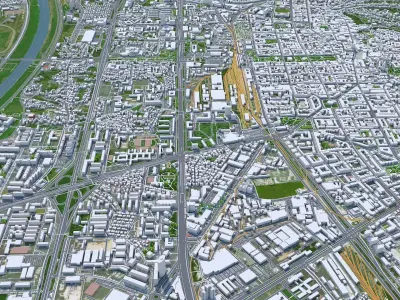 Zagreb Downtown Croatia Low-poly 3D model