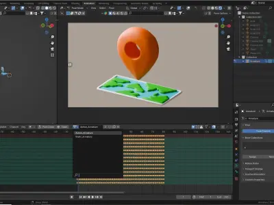 Marketing Icons - Maps Low-poly 3D model