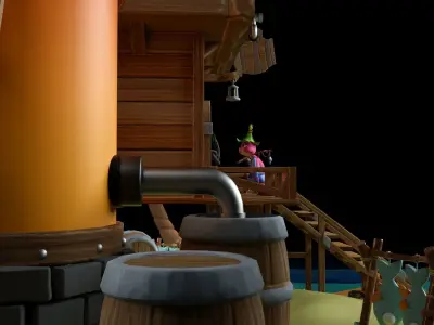 3D Tropical cartoon  house 3D model