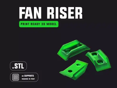 Computer Fan Riser 120mm 140mm STRONG only 1g Free 3D print model