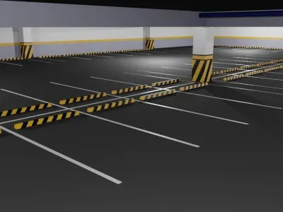 Parking Garage - Underground - Estacionamento Low-poly 3D model