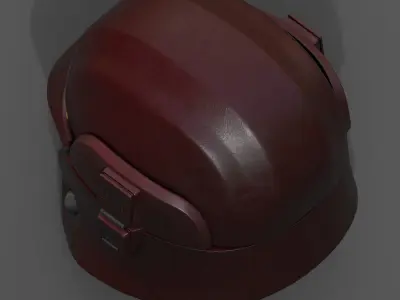 Helmet scifi pilot fantasy futuristic space millitary combat  Low-poly 3D model